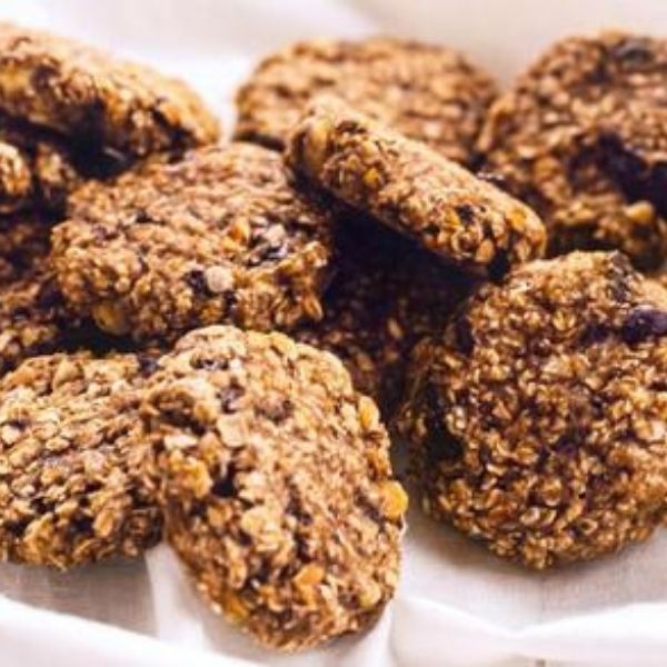 Receta vegana de galletas de avena y platano con chocolate